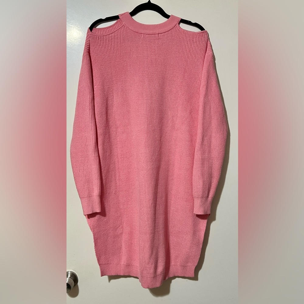 ByEgreis Cold Shoulder Long Sleeve Ribbed Dress - Picture 3 of 5